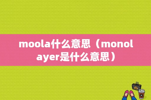 moola什么意思（monolayer是什么意思）