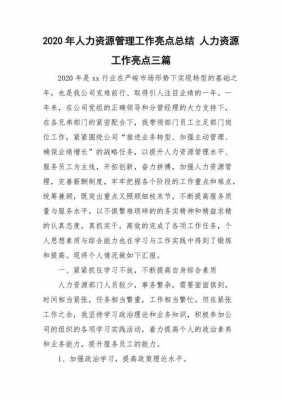 做人力什么算亮点（人力资源工作亮点该怎么写）